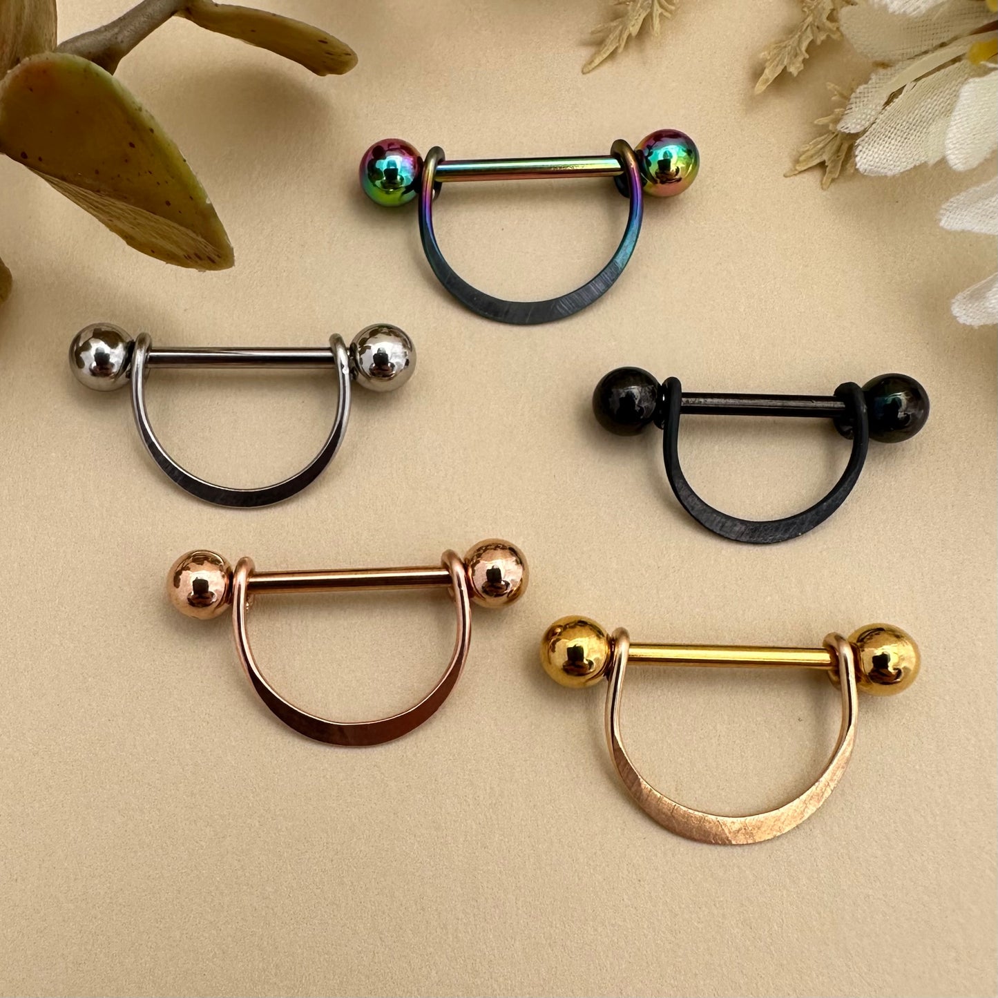 Chic Smooth Nipple Ring 316L Stainless Steel - 1pc