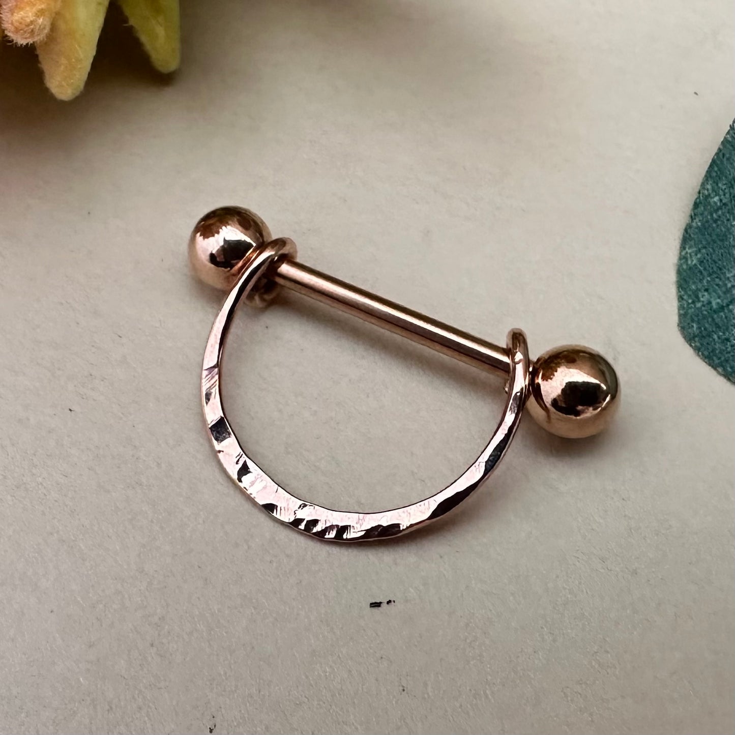 Chic Textured Nipple Ring 316L Stainless Steel - 1pc