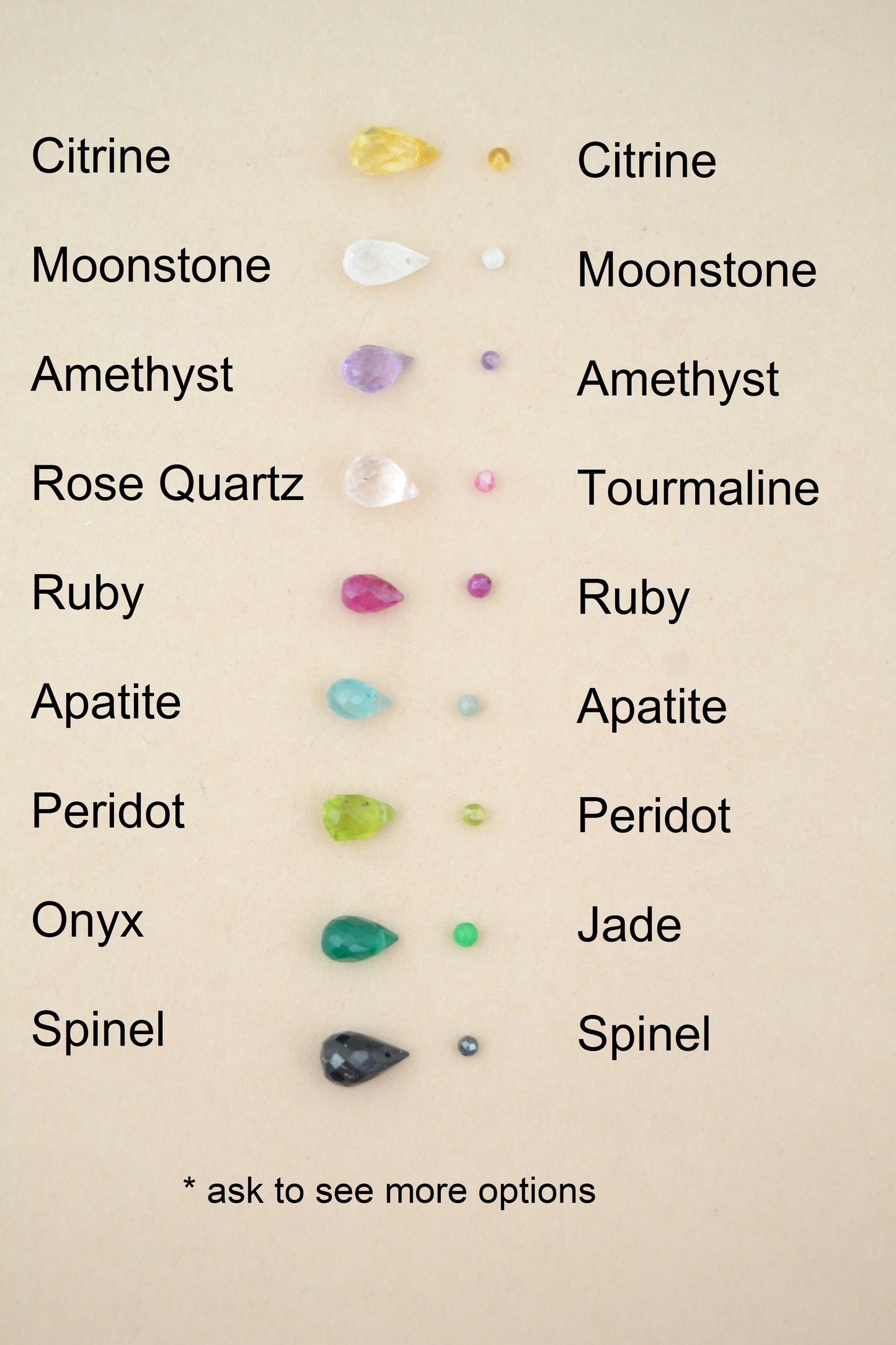 Gemstone Briolette Short Dangle Cartilage Barbell - Rose Gold IP 316L Stainless Steel