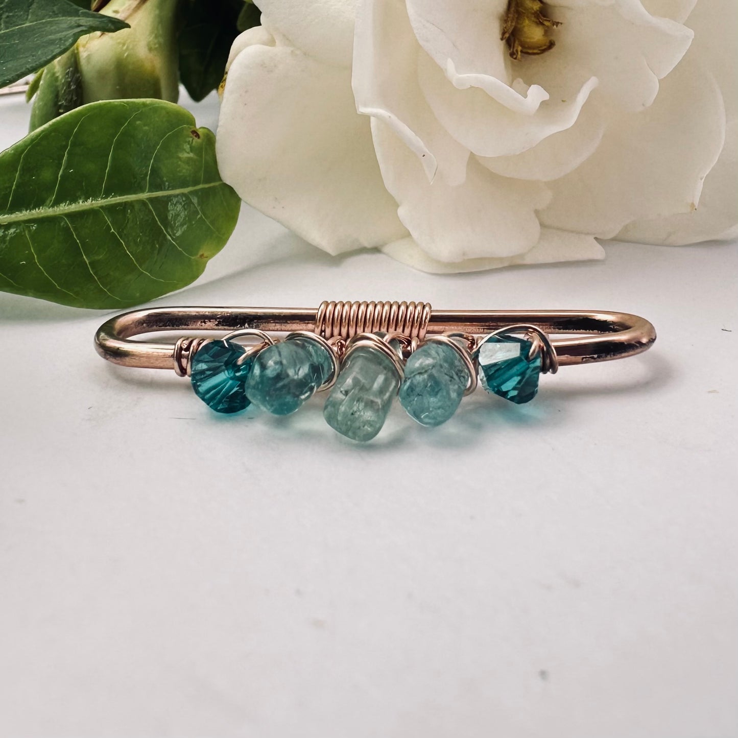 Healing Crystal Apatite Pierced Industrial Ear Bar