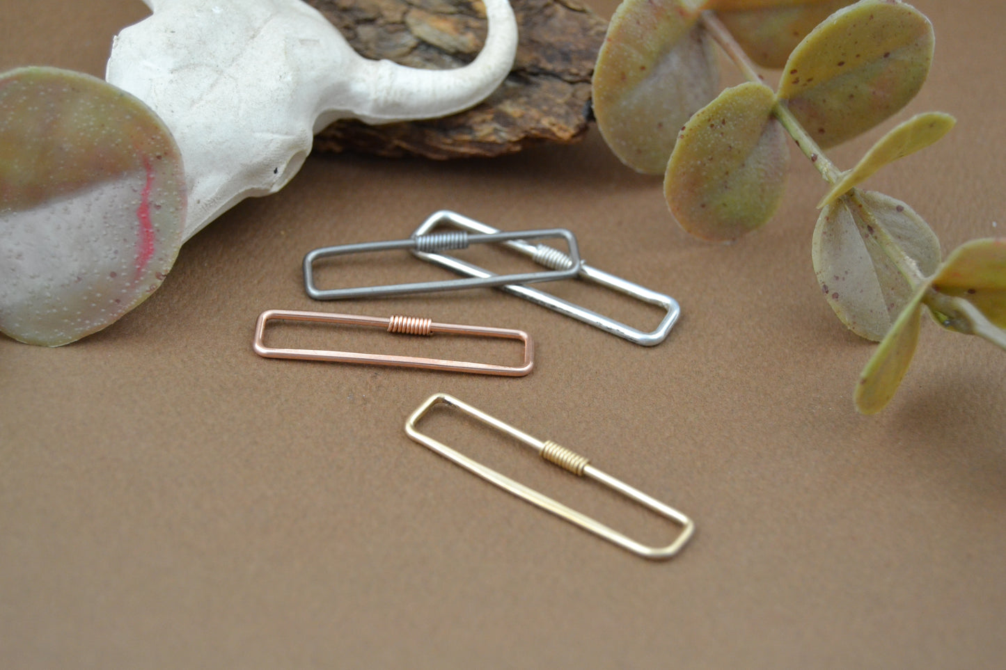 18ga Square 14k Gold Pierced Industrial Ear Bar