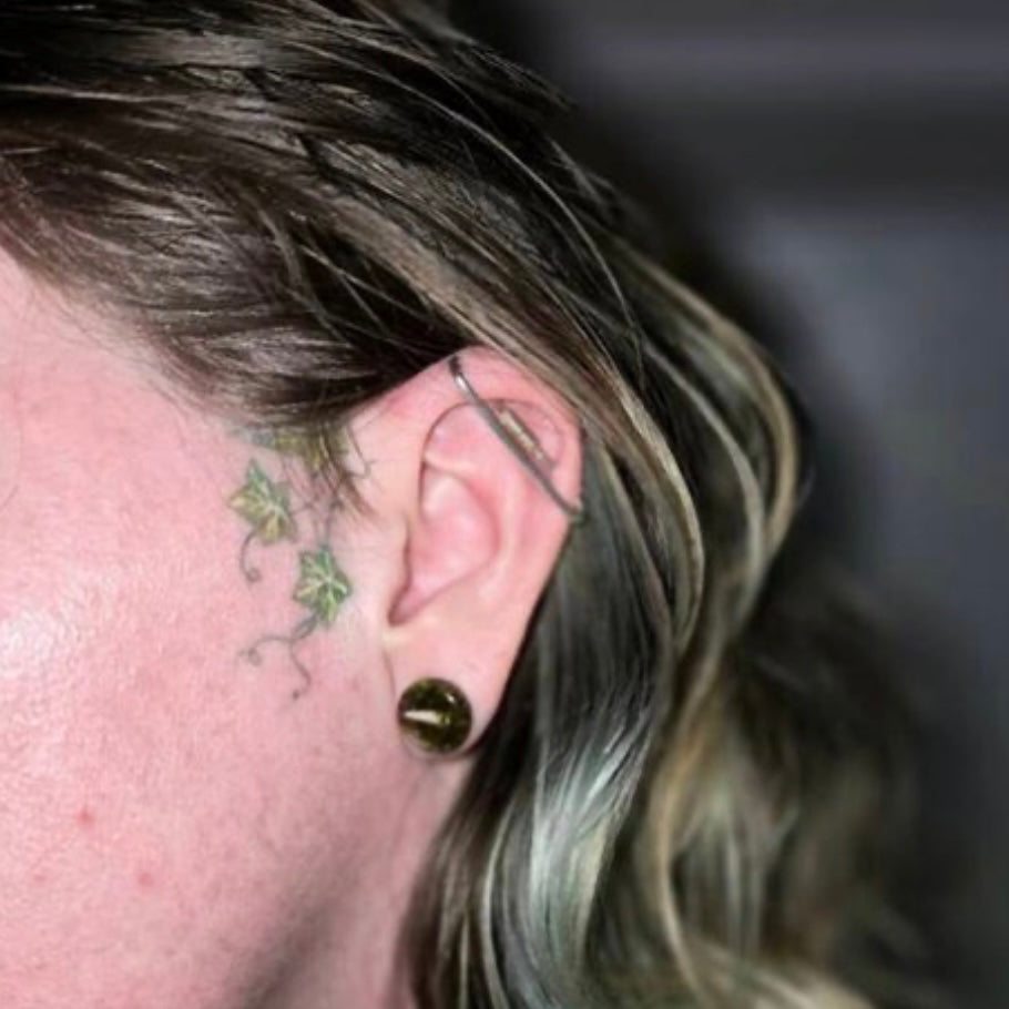 Simple Pierced Industrial Ear Bar - 20ga