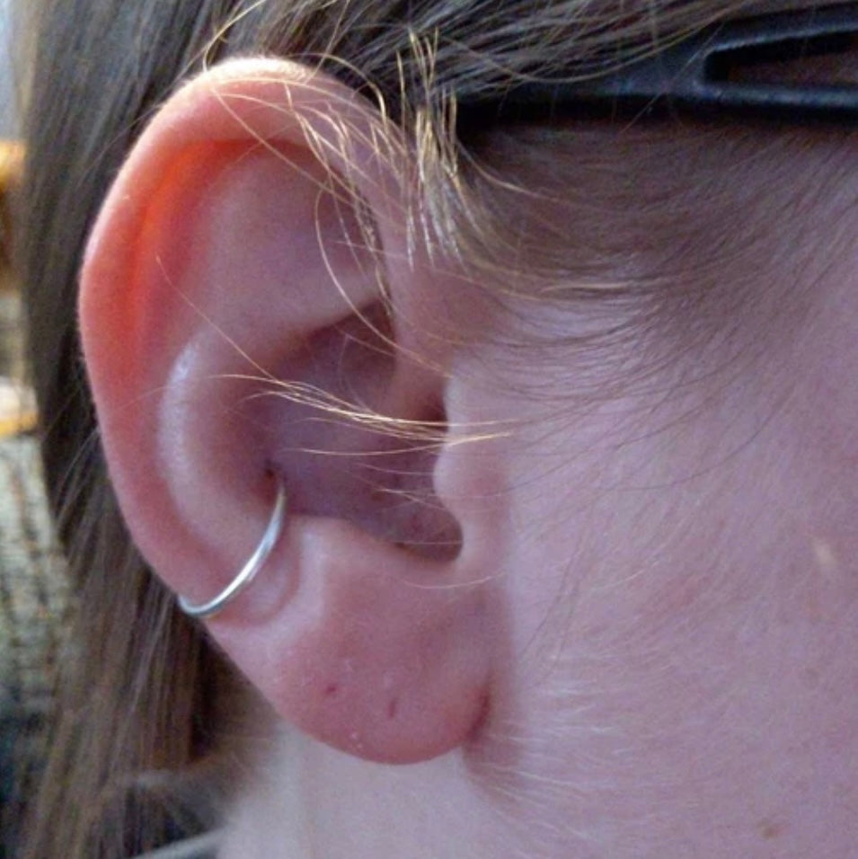 16ga 14k White Gold Cartilage Earring