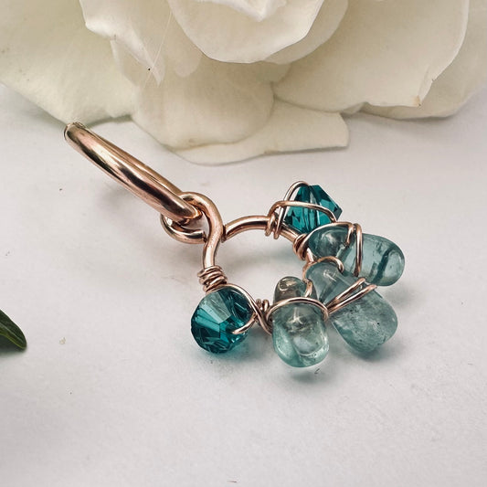 Healing Crystal Apatite Dangle Cartilage Hoop - 18ga 20ga