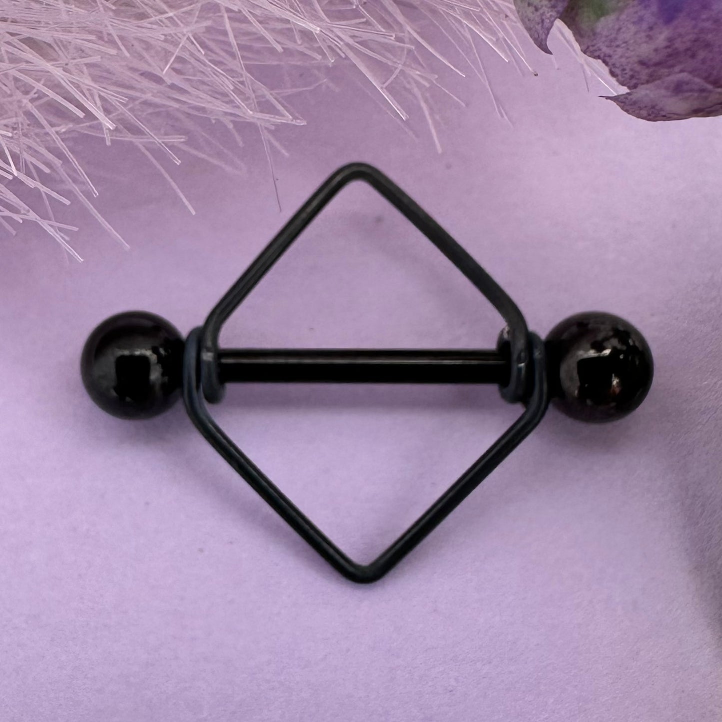 Simple Diamond Frame Nipple Shield 316L Stainless Steel - 1pc