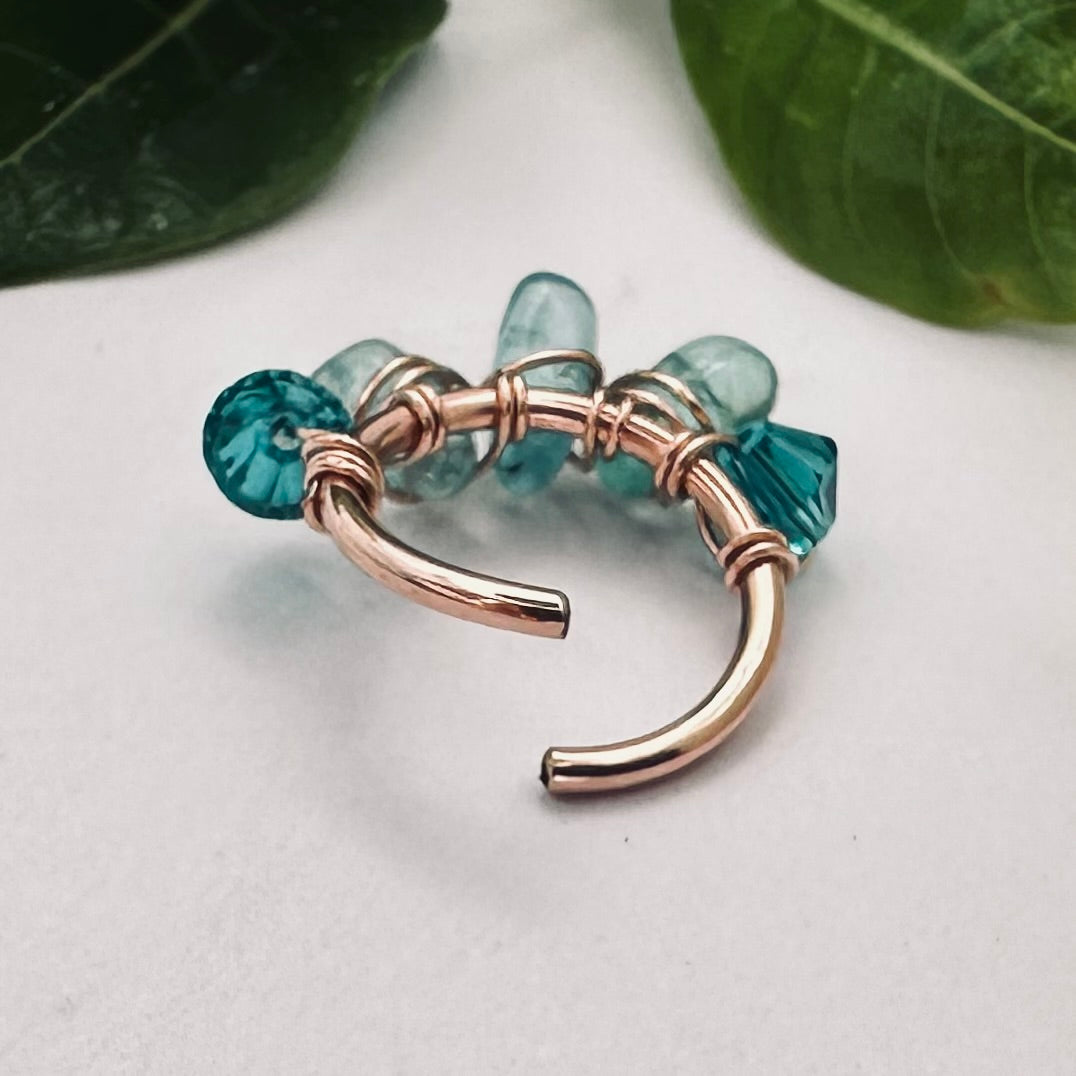 Healing Crystal Apatite Cartilage Hoop - 14ga 16ga