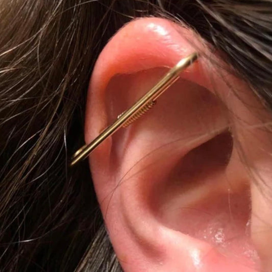 Simple Pierced Industrial Ear Bar - 14ga