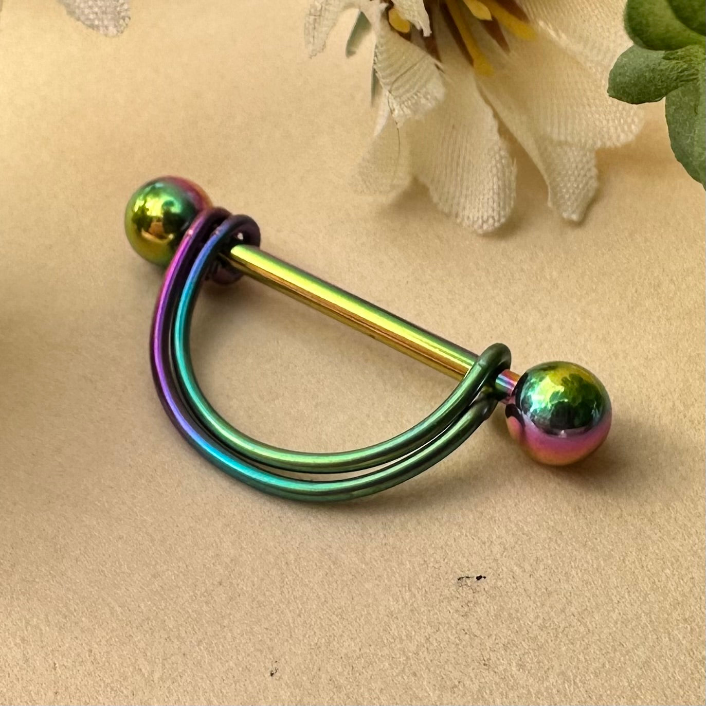Double Banded Smooth Nipple Ring 316L Stainless Steel - 1pc