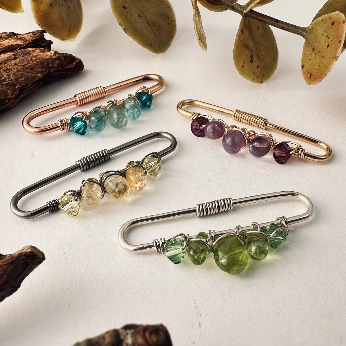 Healing Crystal Apatite Pierced Industrial Ear Bar