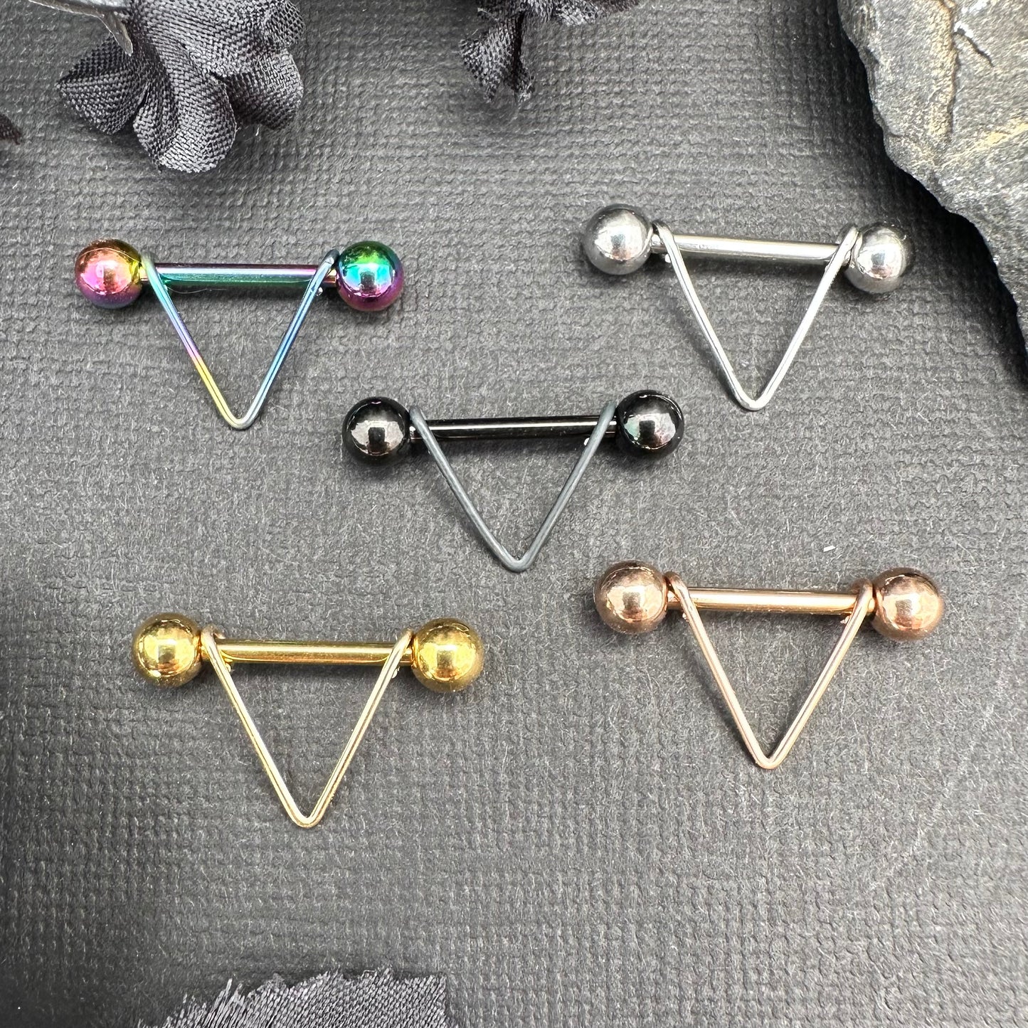 Simple V Nipple Ring 316L Stainless Steel - 1pc