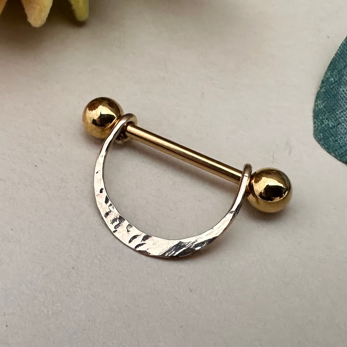 Chic Textured Nipple Ring 316L Stainless Steel - 1pc