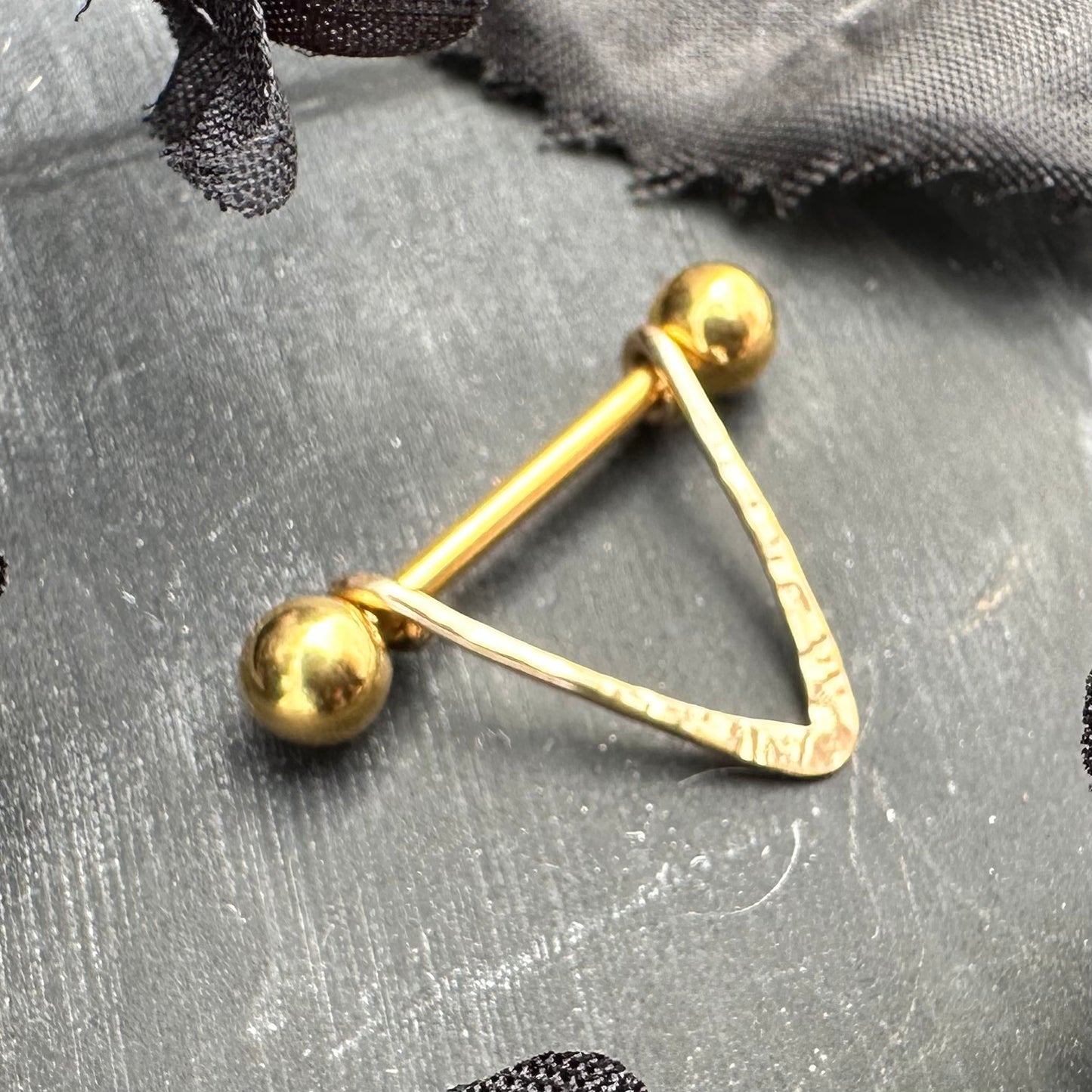 Chic V Textured Nipple Ring 316L Stainless Steel - 1pc