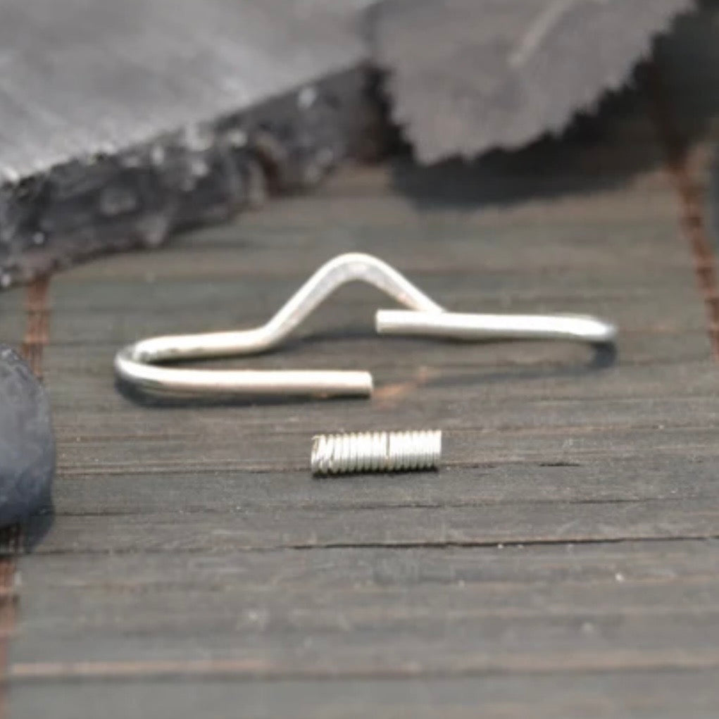 V Smooth Pierced Industrial Ear Bar - 14ga