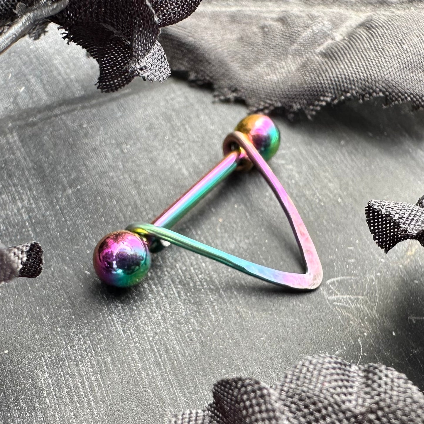 Chic V Textured Nipple Ring 316L Stainless Steel - 1pc