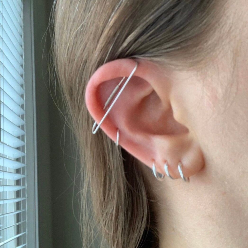 Simple Pierced Industrial Ear Bar - 20ga