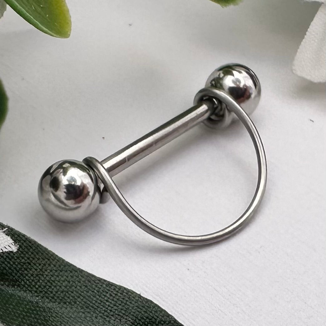 Simple Stirrup Nipple Ring 316L Stainless Steel - 1pc