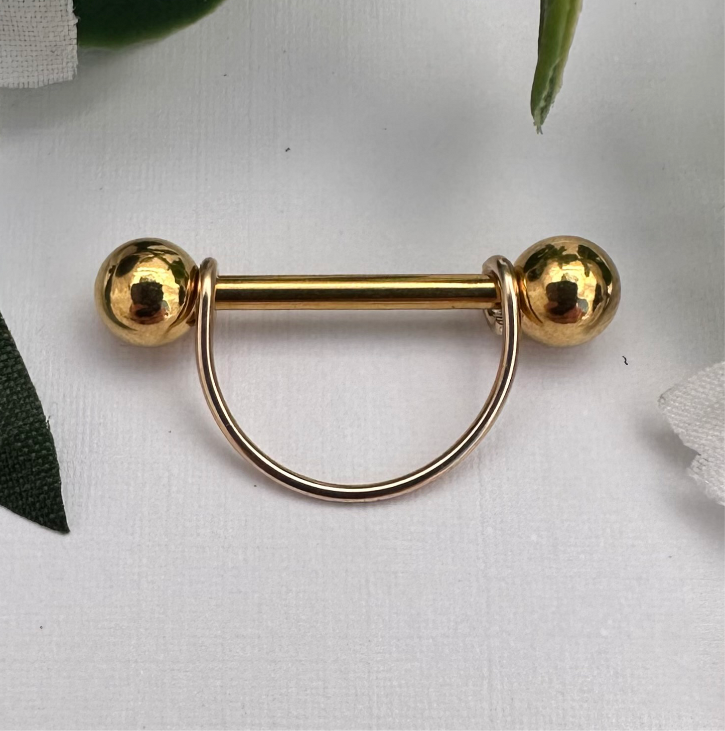 Simple Stirrup Nipple Ring 316L Stainless Steel - 1pc