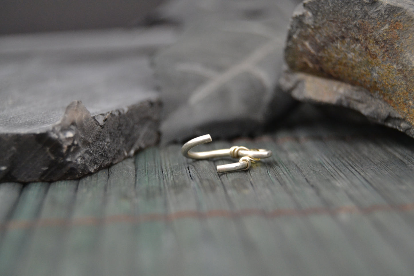 Grecian Loop Gemstone Septum Ring - Sterling Silver