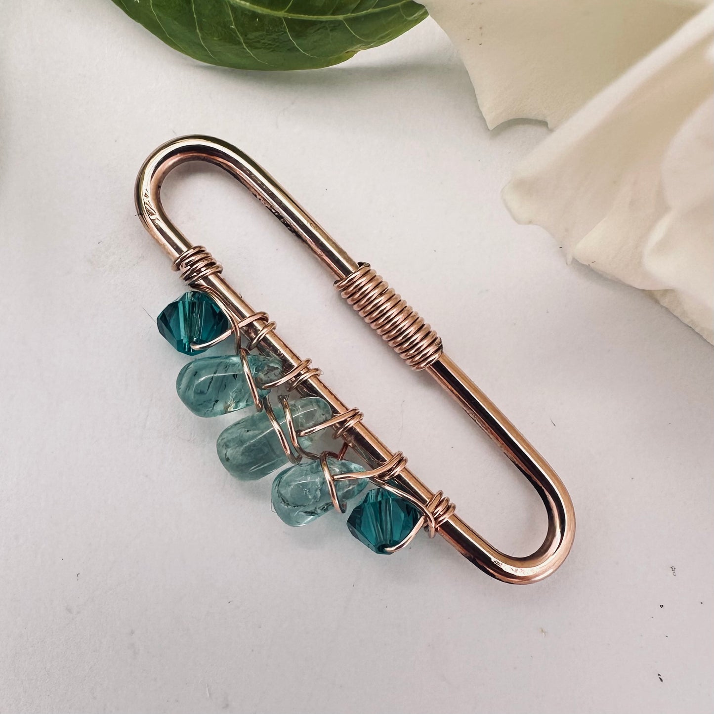 Healing Crystal Apatite Pierced Industrial Ear Bar
