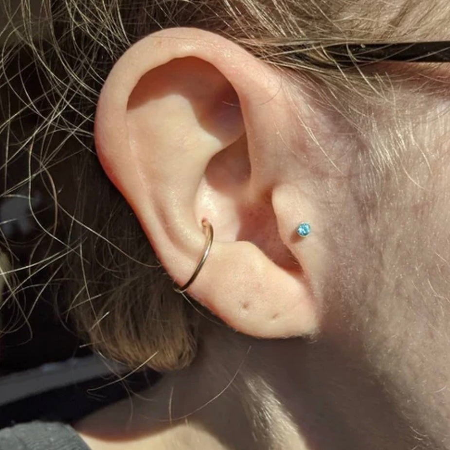 22ga 14k White Gold Cartilage Earring