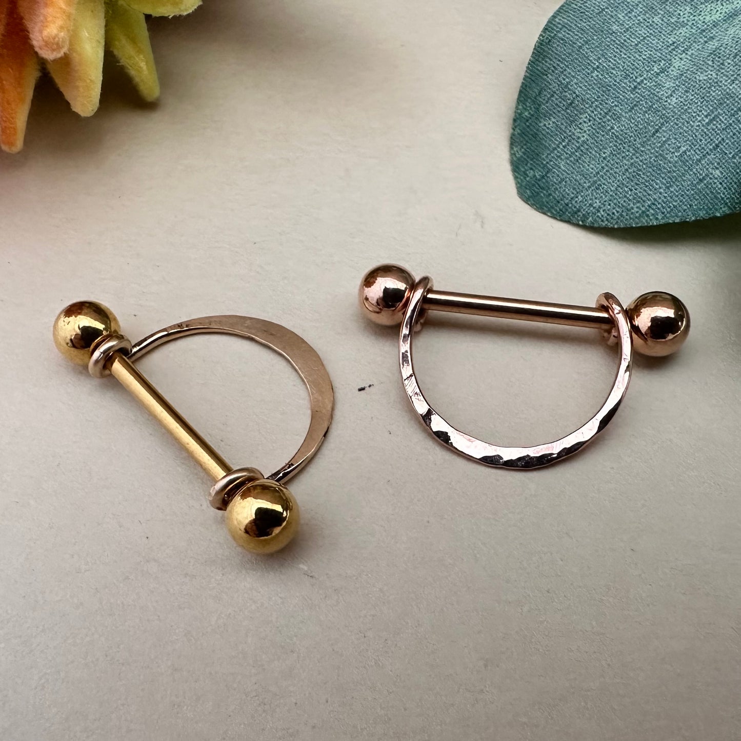 Chic Textured Nipple Ring 316L Stainless Steel - 1pc