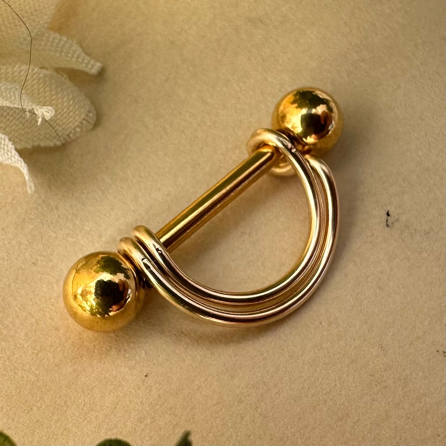 Double Banded Smooth Nipple Ring 316L Stainless Steel - 1pc