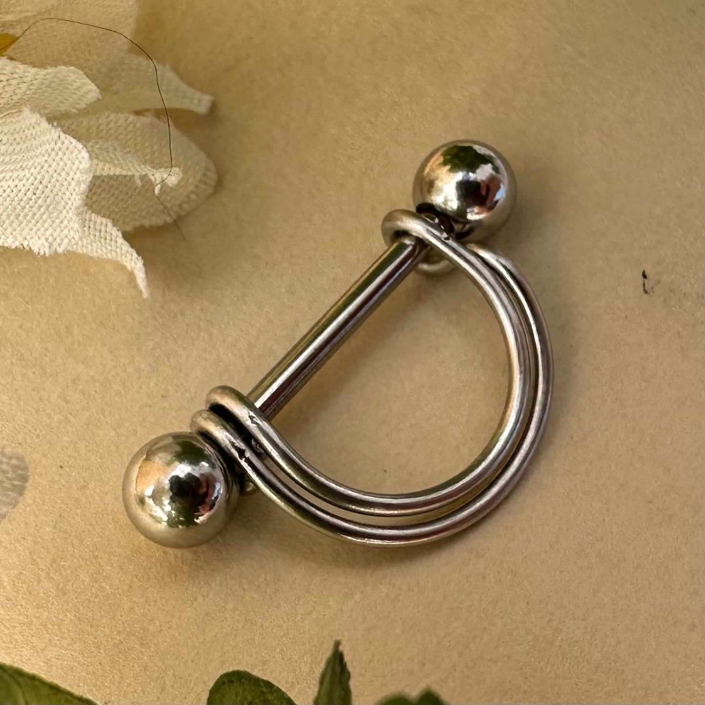 Double Banded Smooth Nipple Ring 316L Stainless Steel - 1pc