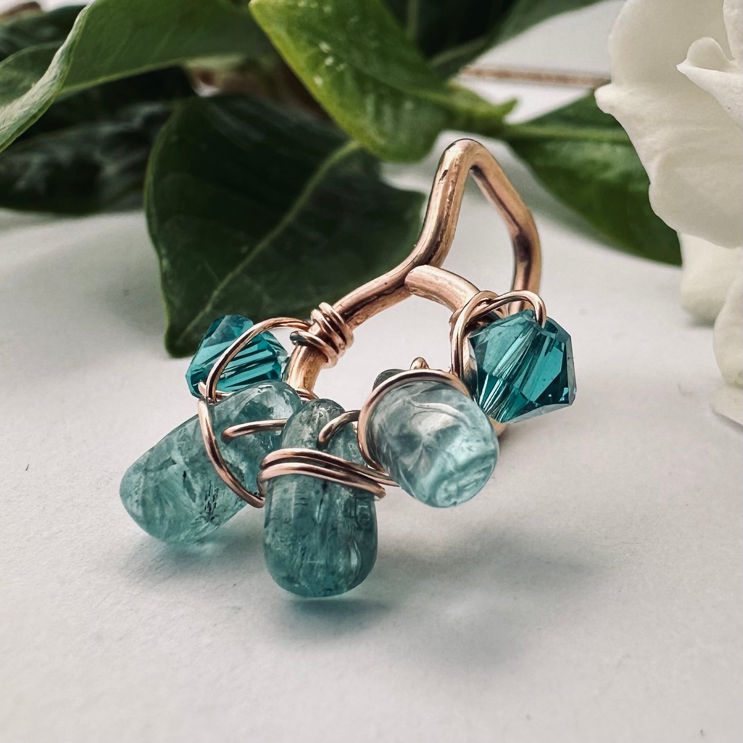 Healing Crystal Apatite Non Dangle Belly Ring