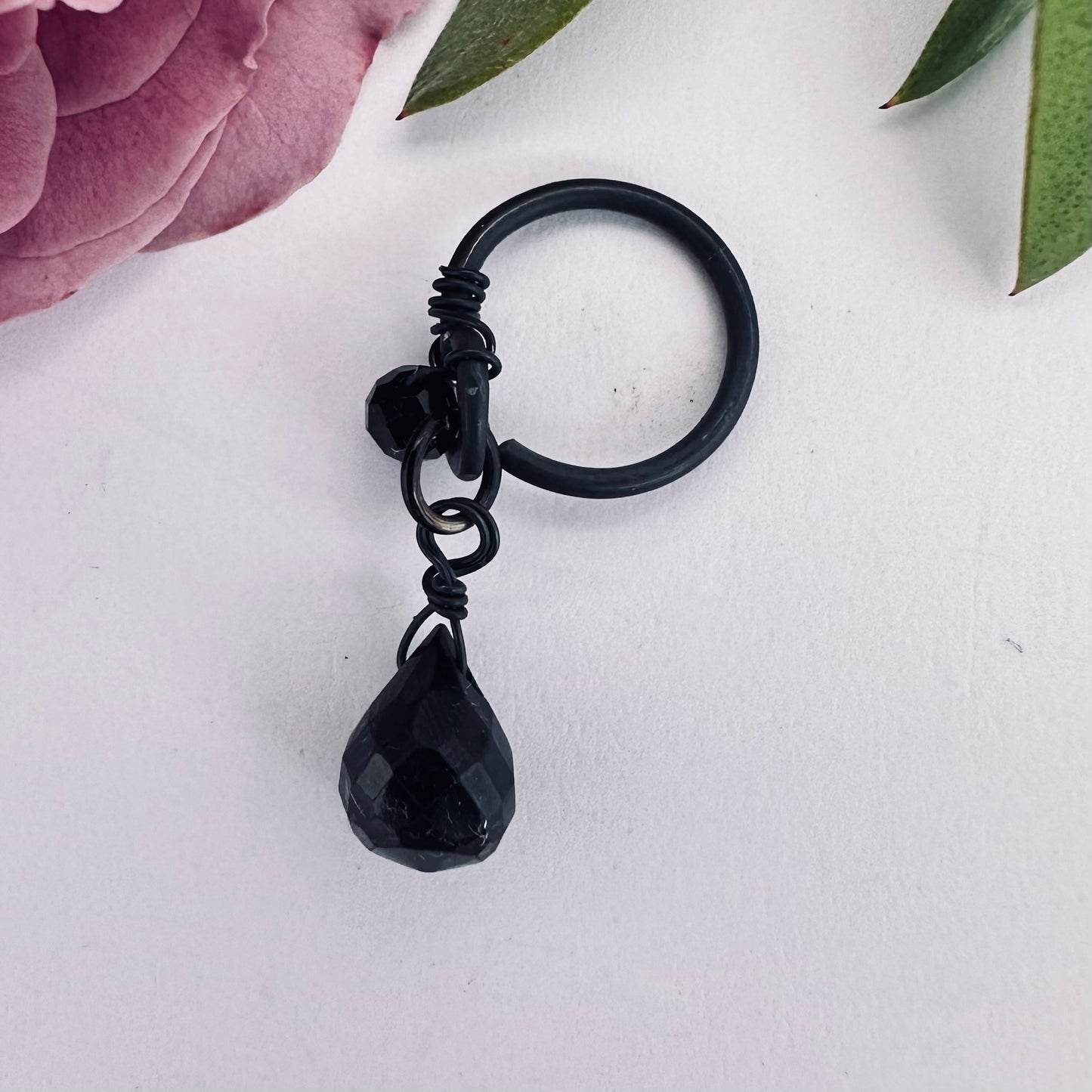 Grecian Spinel Briolette Front Dangle Cartilage Hoop