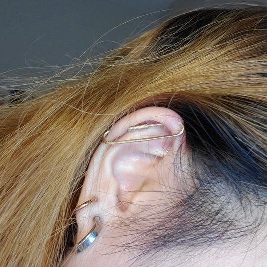 Simple Pierced Industrial Ear Bar - 18ga