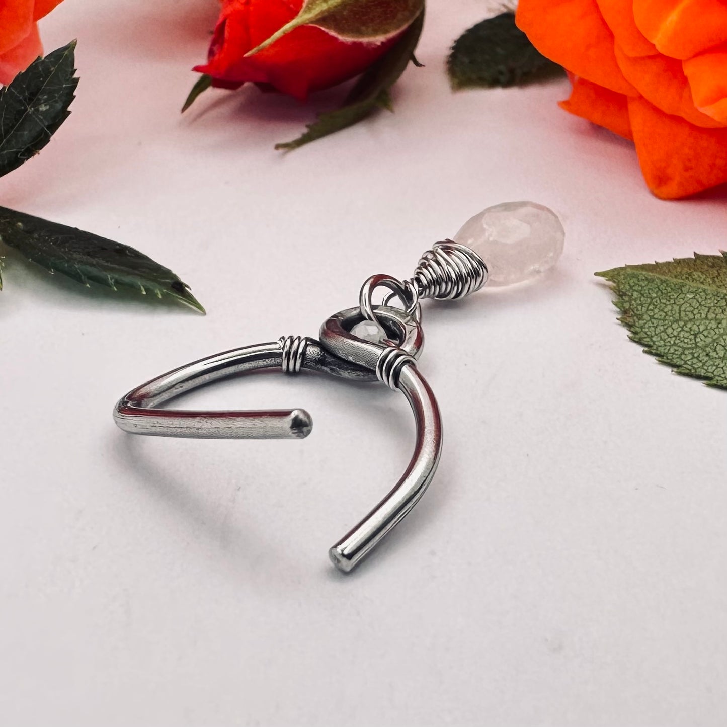 Grecian Briolette Dangle Seamless Nipple Ring - 316L Stainless Steel