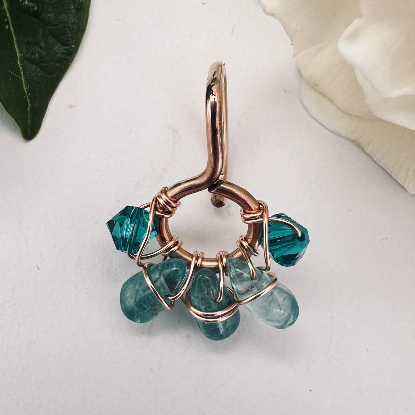 Healing Crystal Apatite Non Dangle Belly Ring