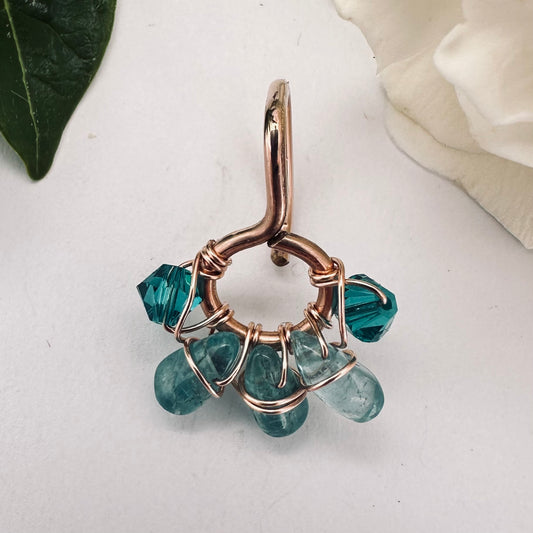 Healing Crystal Apatite Non Dangle Belly Ring