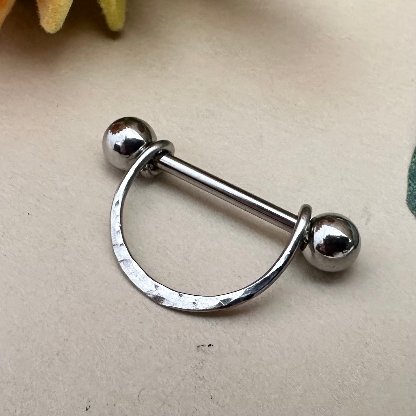 Chic Textured Nipple Ring 316L Stainless Steel - 1pc
