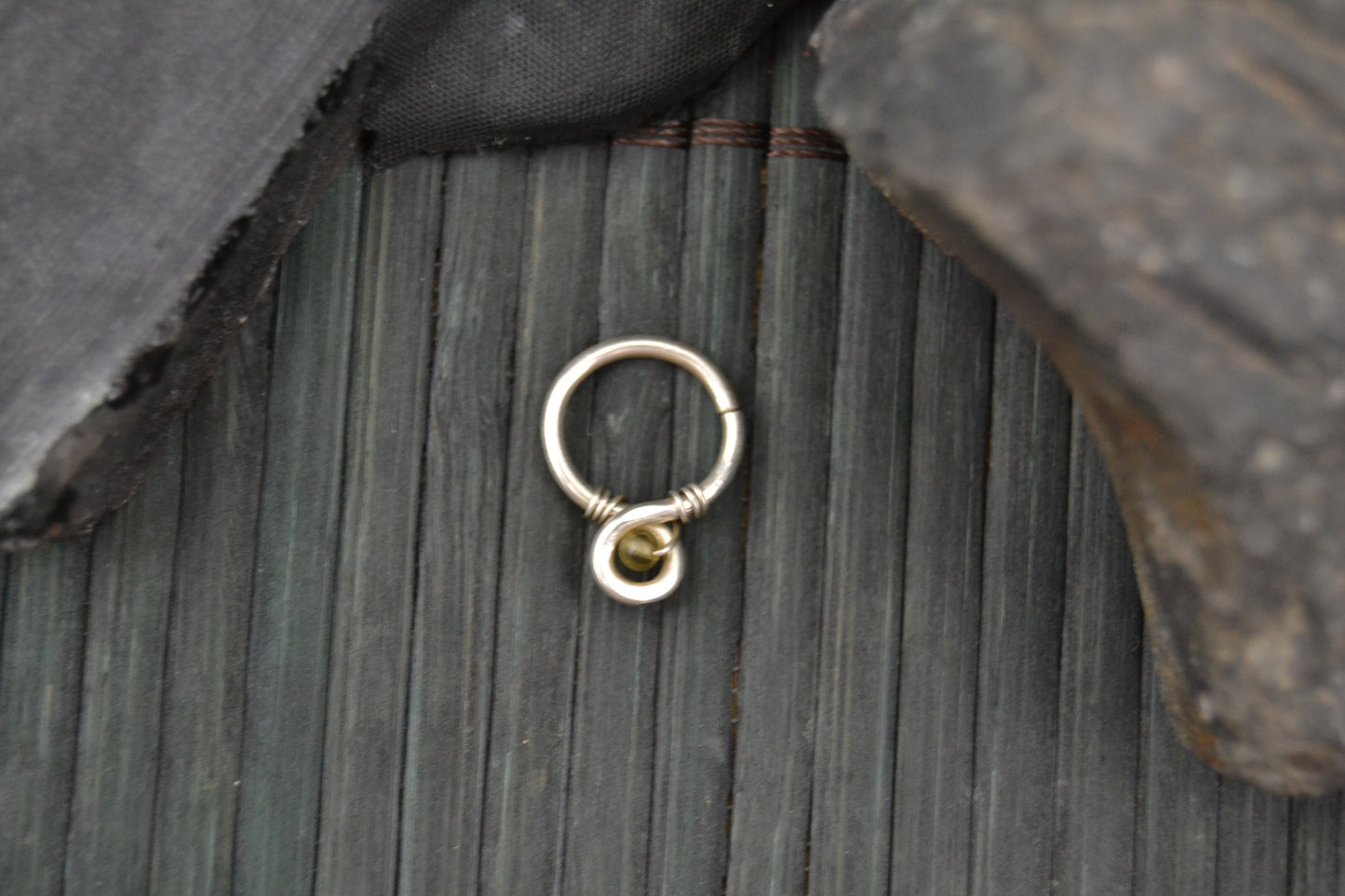 Grecian Loop Gemstone Septum Ring - Sterling Silver