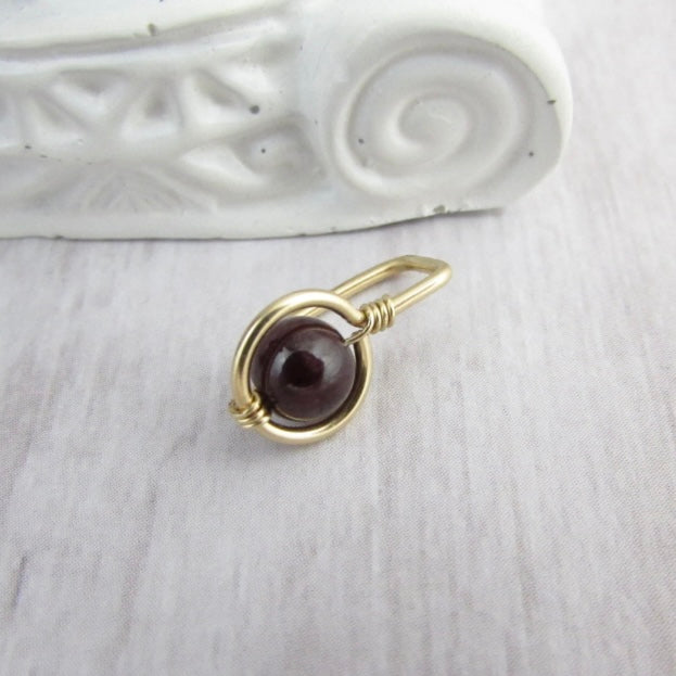 Gemstone Non Dangle Belly Ring - Yellow Gold Fill 18ga