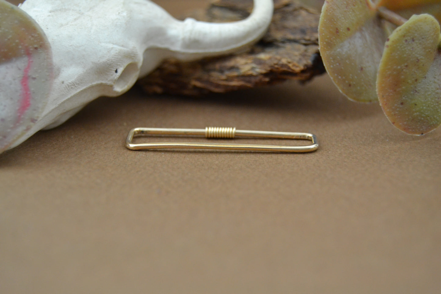 18ga Square 14k Gold Pierced Industrial Ear Bar