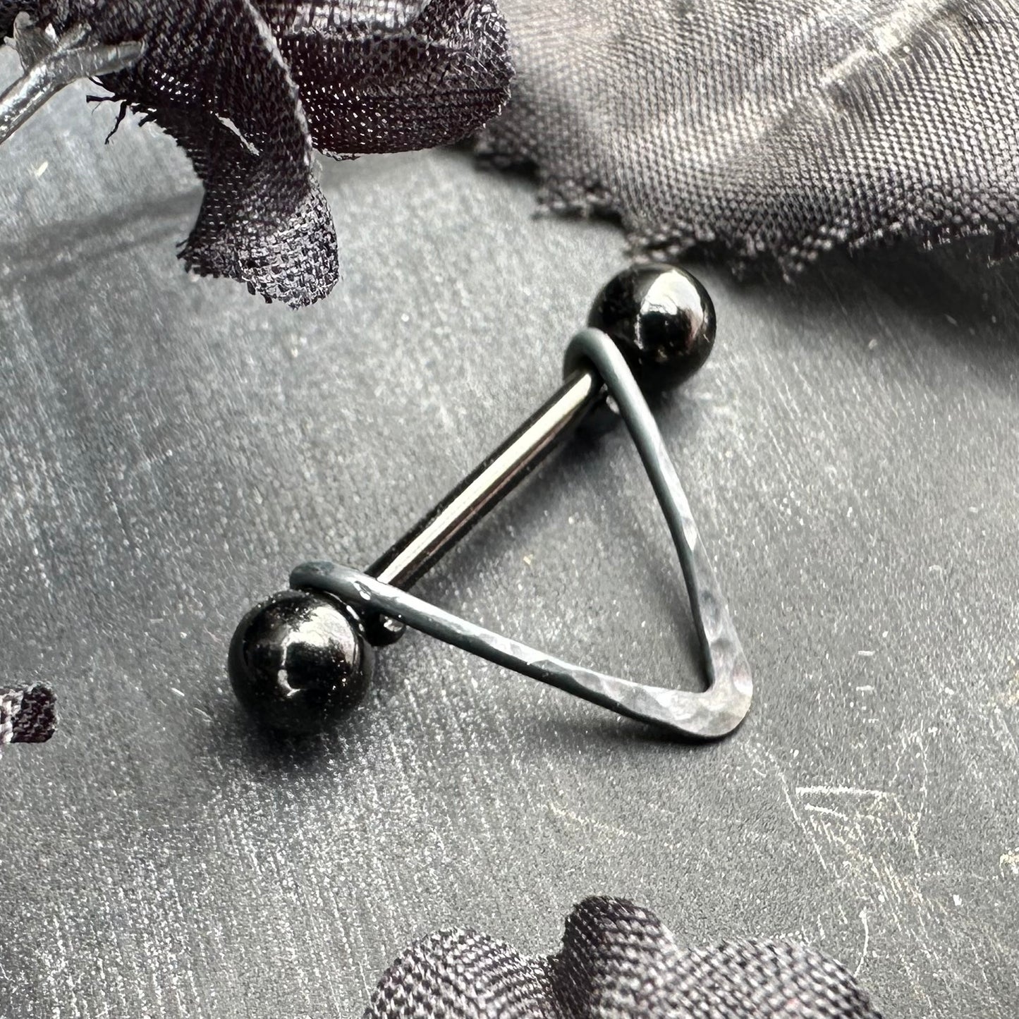 Chic V Textured Nipple Ring 316L Stainless Steel - 1pc