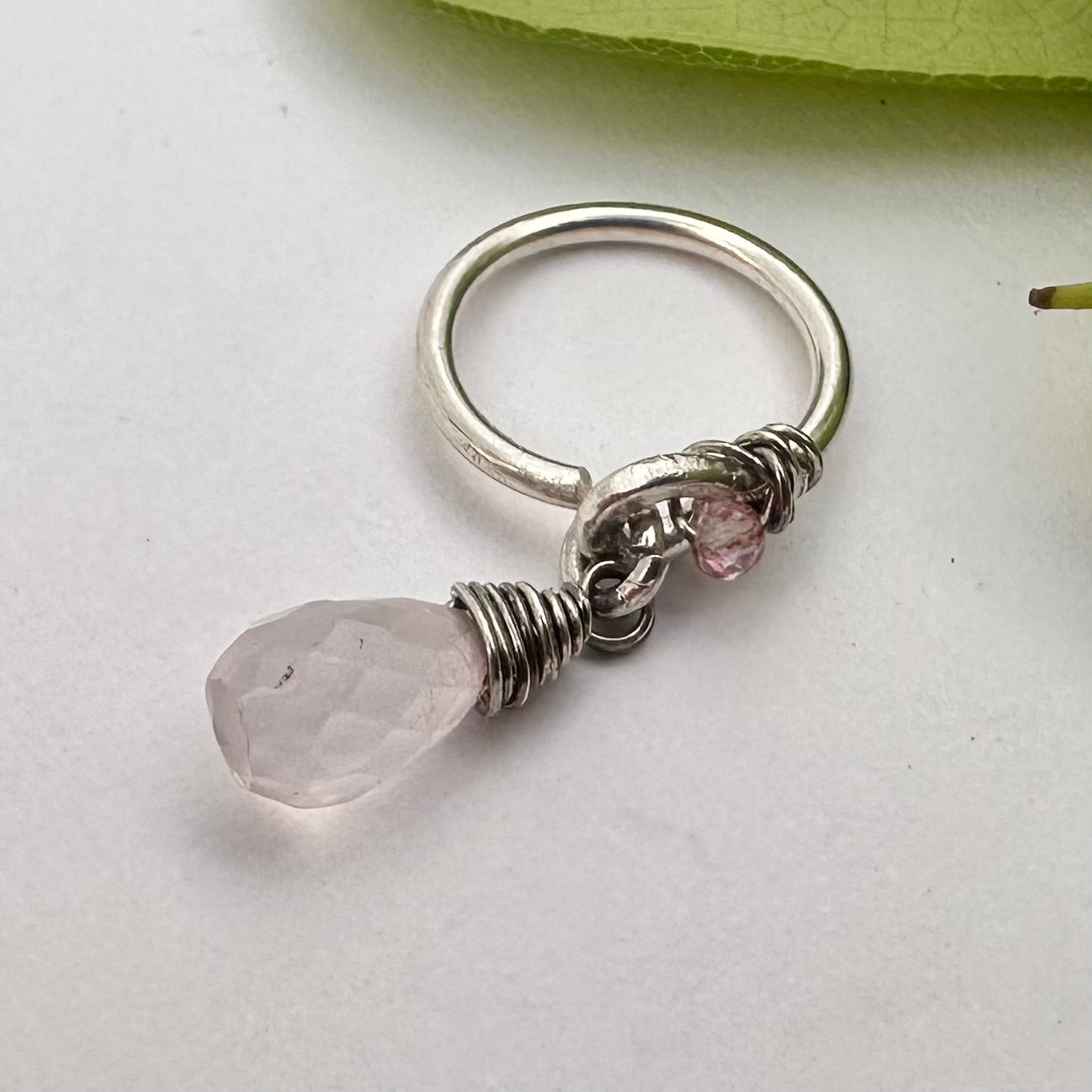Grecian Briolette Dangle Cartilage Hoop - 18ga 20ga Sterling Silver