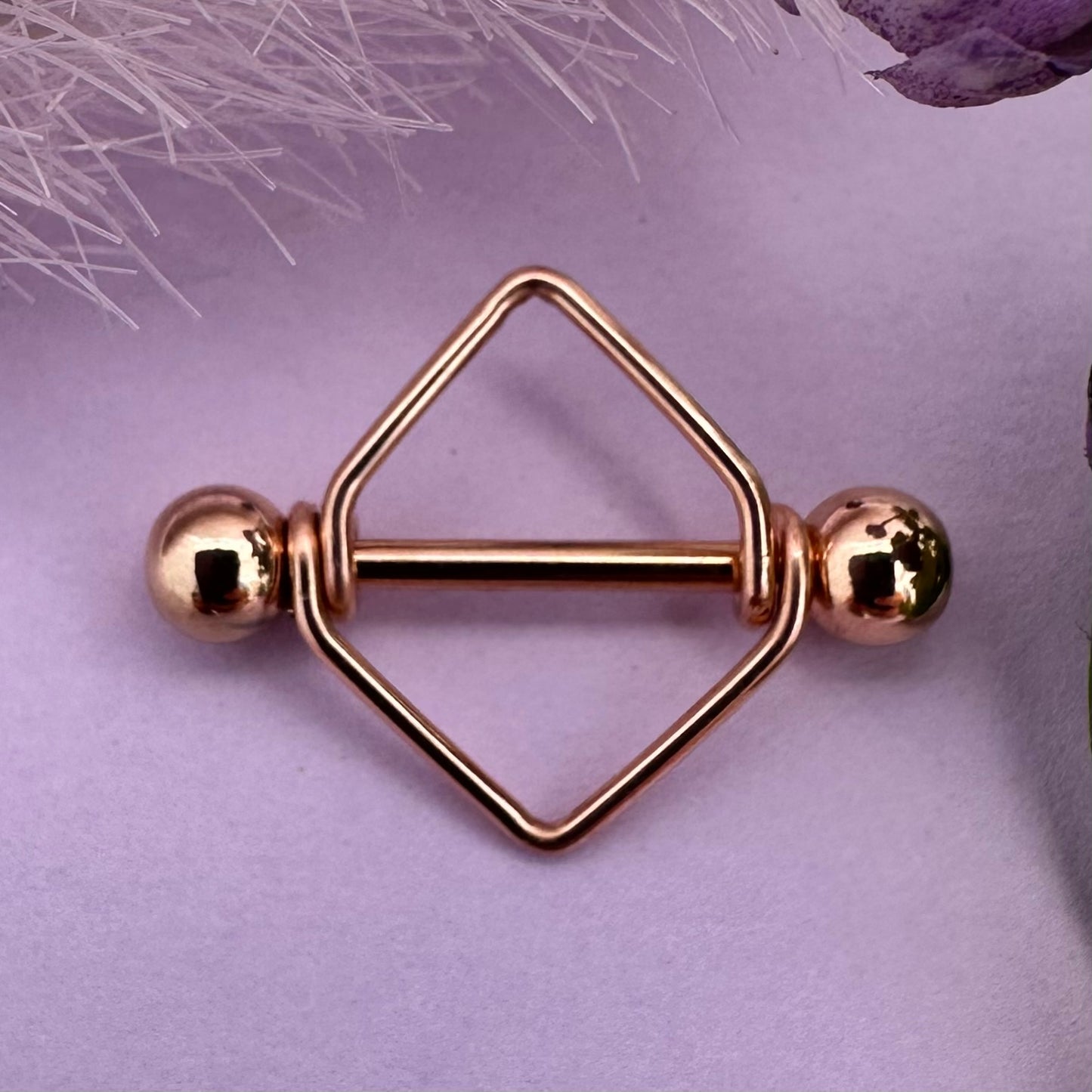 Simple Diamond Frame Nipple Shield 316L Stainless Steel - 1pc