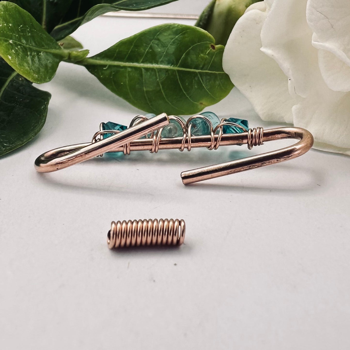 Healing Crystal Apatite Pierced Industrial Ear Bar