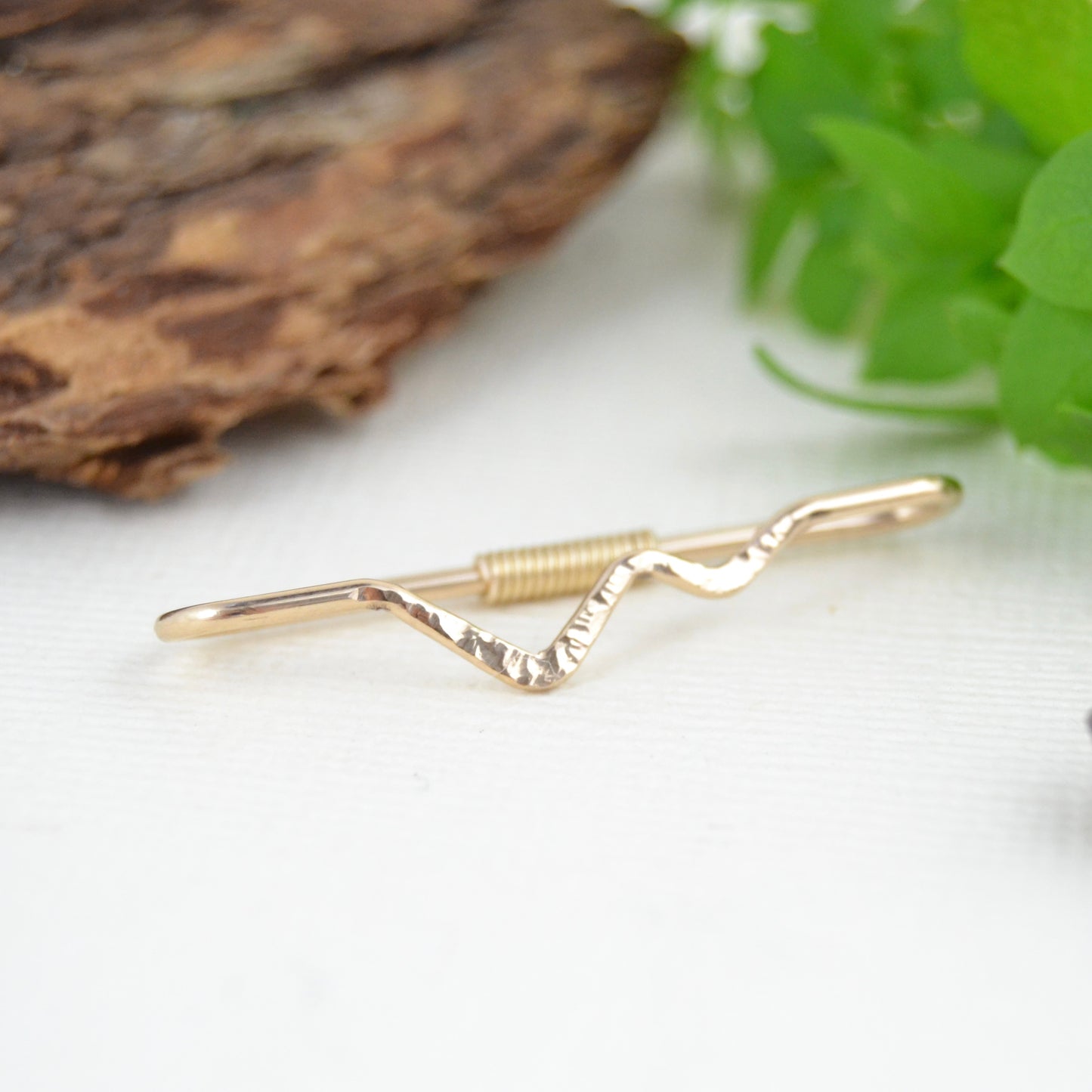 Mountain Textured Pierced Industrial Ear Bar - 16ga
