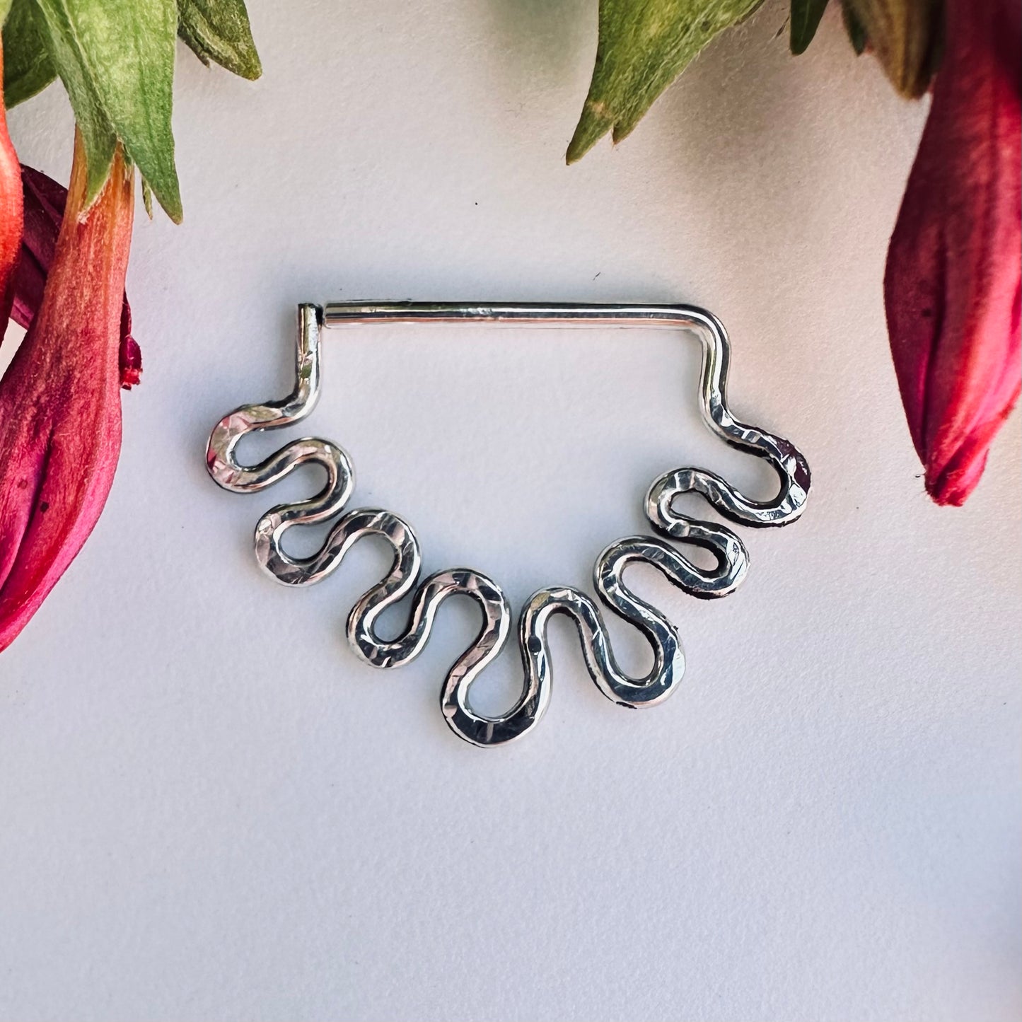Squiggly Seamless Nipple Ring - all gauges and metals
