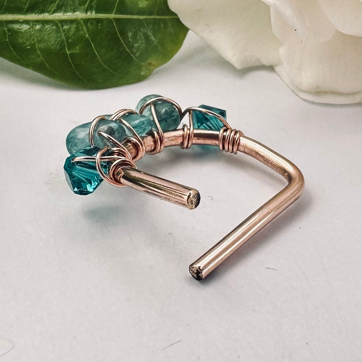 Healing Crystal Apatite Seamless Nipple Ring