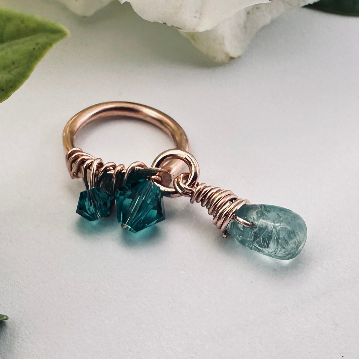 Healing Crystal Apatite Teardrop Cartilage Hoop
