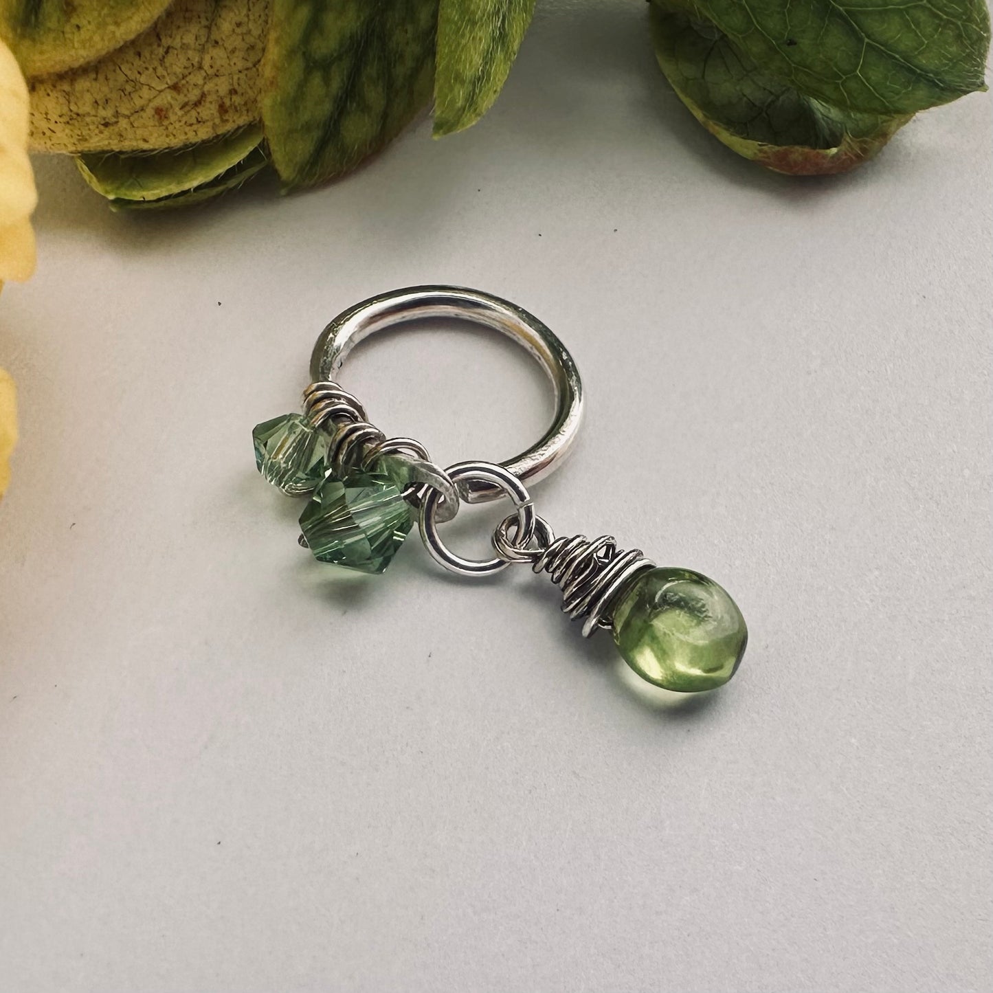 Healing Crystal Peridot Teardrop Cartilage Hoop