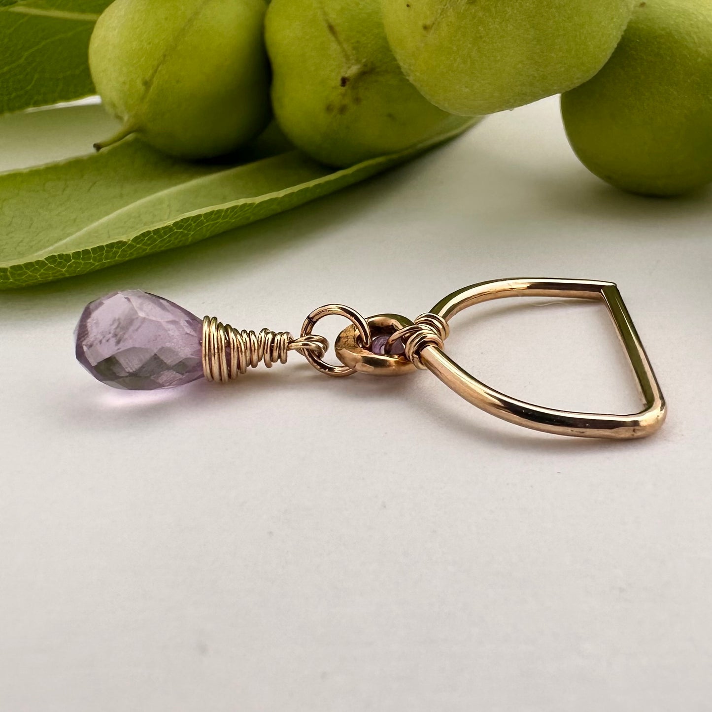 Grecian Amethyst Briolette Dangle Seamless Nipple Ring
