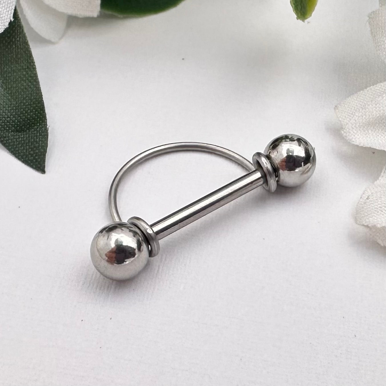 Simple Stirrup Nipple Ring 316L Stainless Steel - 1pc