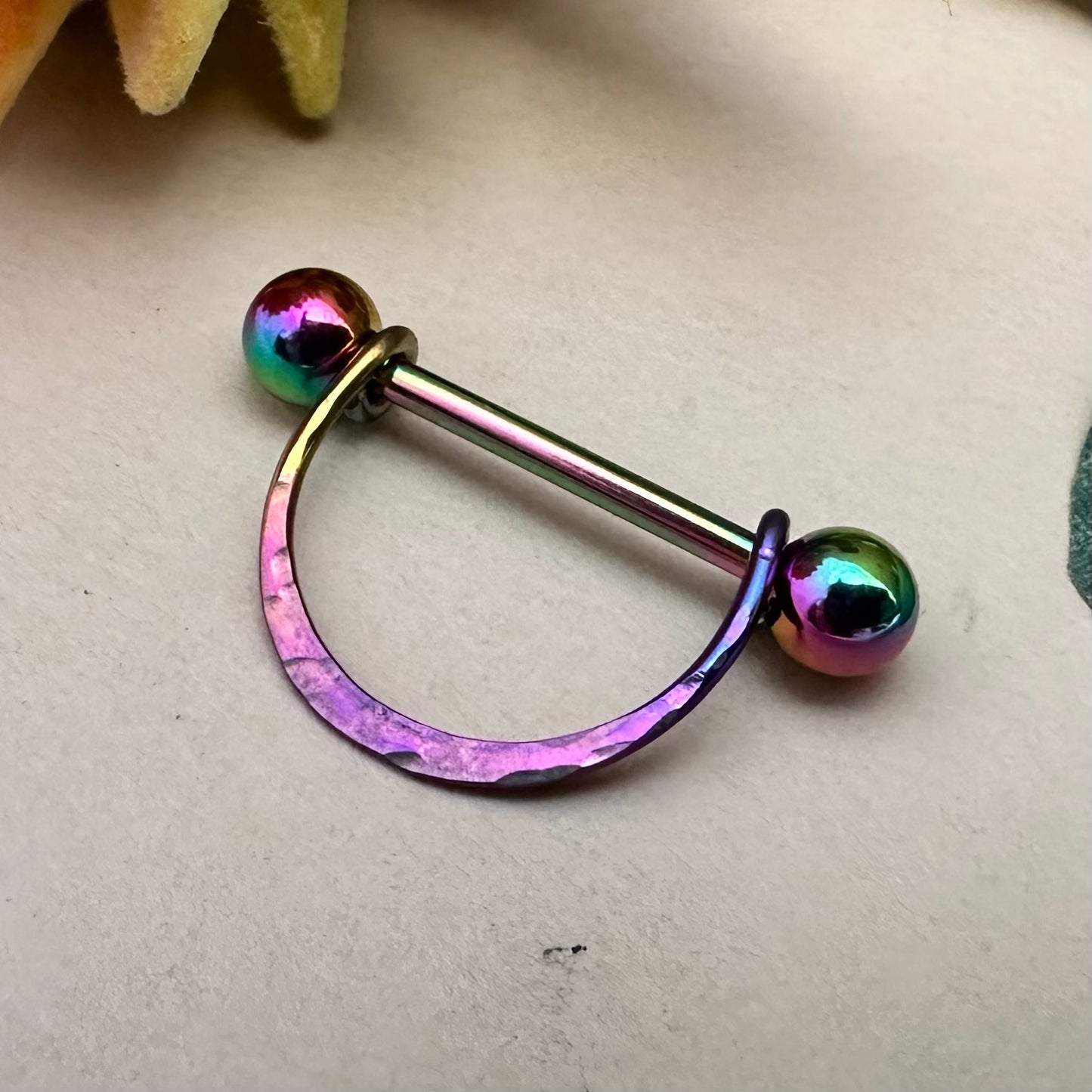 Chic Textured Nipple Ring 316L Stainless Steel - 1pc