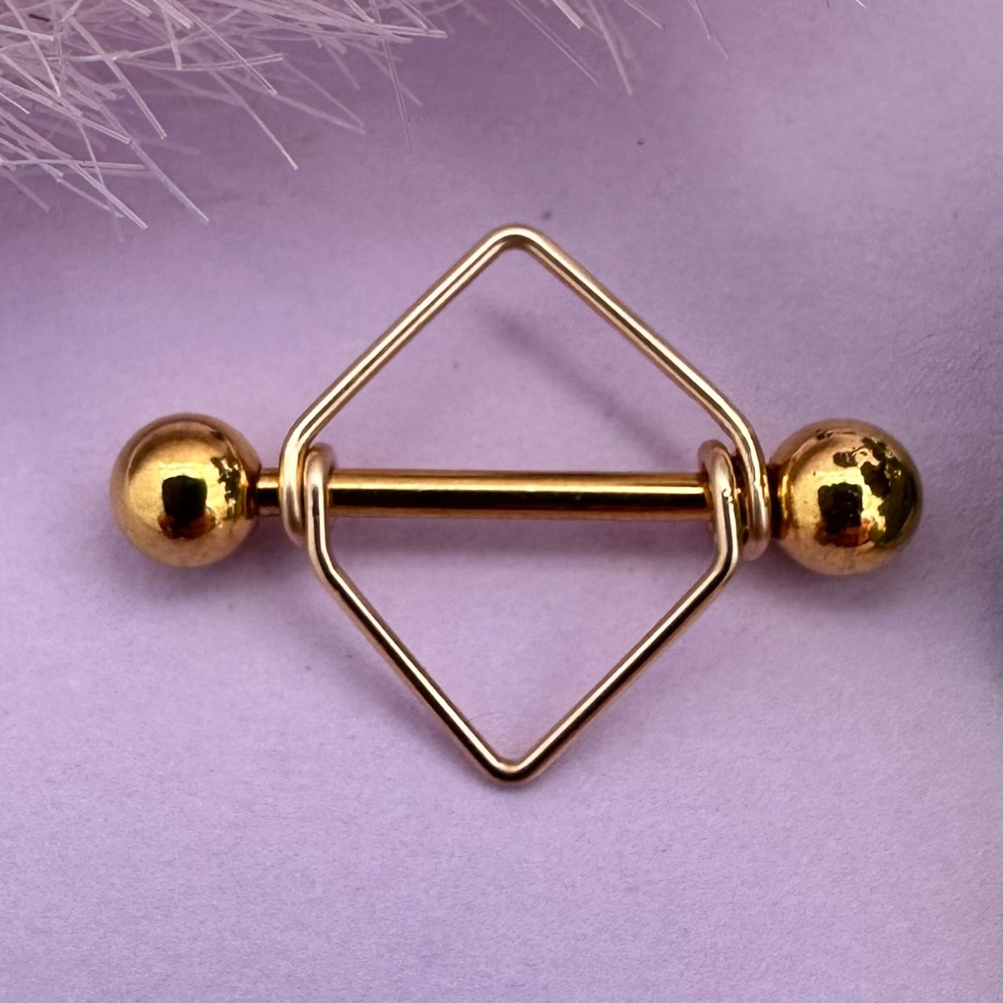 Simple Diamond Frame Nipple Shield 316L Stainless Steel - 1pc